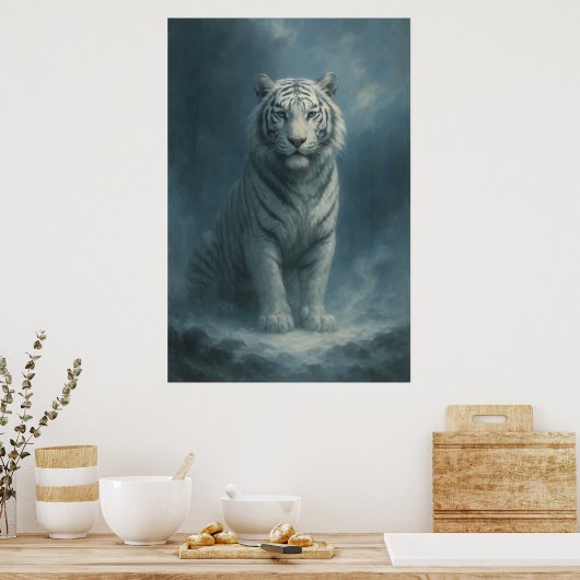 Fantasy White Tiger – Mystic Aura Series | ManJian Poster (Küche)
