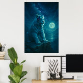 Fantasy White Tiger – Mystic Aura Series Poster (Heimbüro)