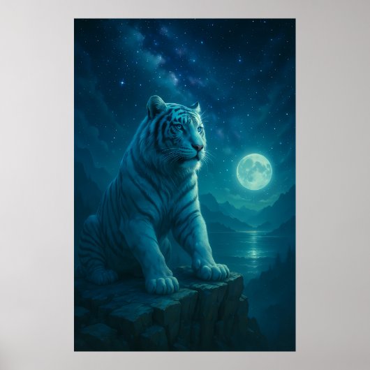 Fantasy White Tiger – Mystic Aura Series Poster (Vorne)