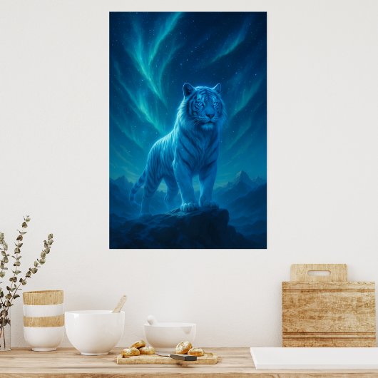 Fantasy White Tiger – Mystic Aura Series Poster (Küche)