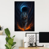 Fantasy White Tiger – Mystic Aura Series Poster (Heimbüro)