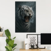 Fantasy White Tiger – Mystic Aura Series Poster (Heimbüro)