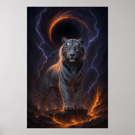 Fantasy White Tiger – Mystic Aura Series Poster (Vorne)