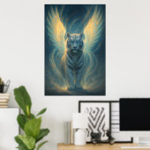 Fantasy White Tiger – Mystic Aura Series Poster (Heimbüro)