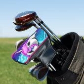 Fantasy White Unicorn Nahtloses Muster Golf Headcover (In Situ)