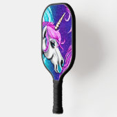 Fantasy White Unicorn Nahtloses Muster Pickleball Schläger (Links)