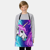Fantasy White Unicorn Nahtloses Muster Schürze (Getragen)