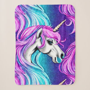 Fantasy White Unicorn Nahtloses Muster Sherpadecke