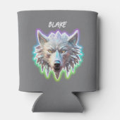 Fantasy White Wolf Head Dosenkühler (Rückseite)