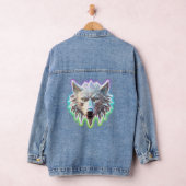 Fantasy White Wolf Head Jeansjacke (Hangar)