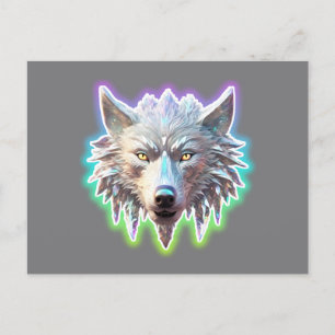 Fantasy White Wolf Head Postkarte