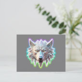 Fantasy White Wolf Head Postkarte (Stehend Vorderseite)