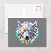 Fantasy White Wolf Head Postkarte (Vorne/Hinten)