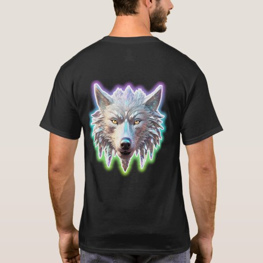 Fantasy White Wolf Head T-Shirt (Rückseite)