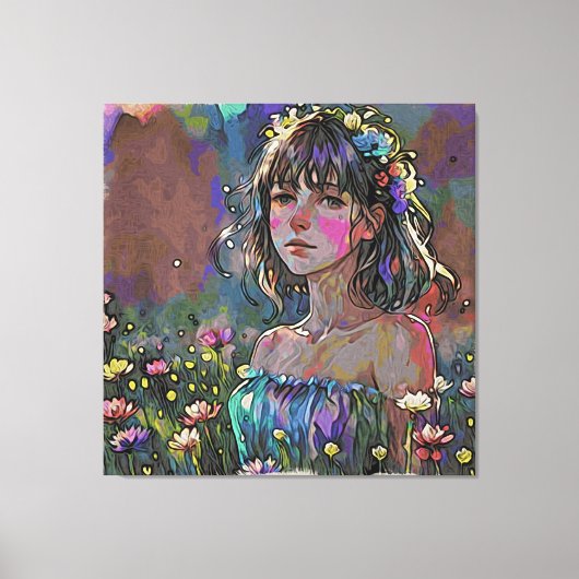 *~ Fantasy Wild Blume AP56 Art MalGirl Leinwanddruck (Vorderseite)