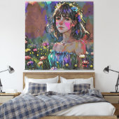*~ Fantasy Wild Blume AP56 Art MalGirl Leinwanddruck (Insitu (Schlafzimmer))