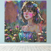 *~ Fantasy Wild Blume AP56 Art MalGirl Leinwanddruck (Insitu (Holzboden))