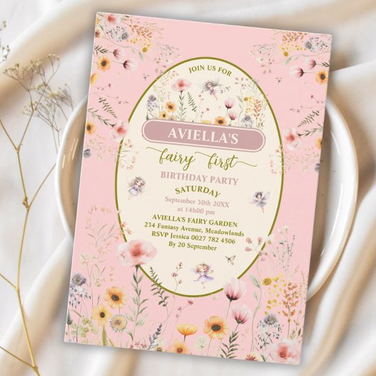 Fantasy Wildblume Fee erste Einladung