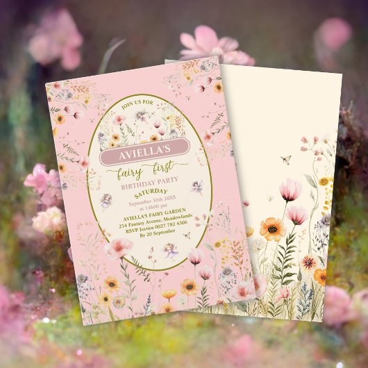 Fantasy Wildblume Fee erste Einladung