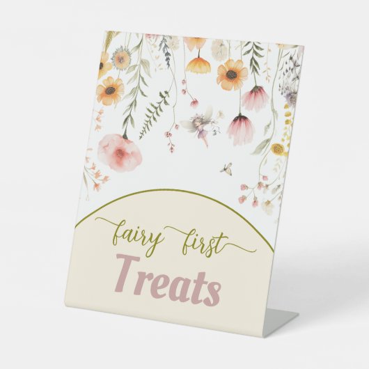 Fantasy Wildblume Fee erste Pedestal Zeichen Sockelschild (Vorderseite)