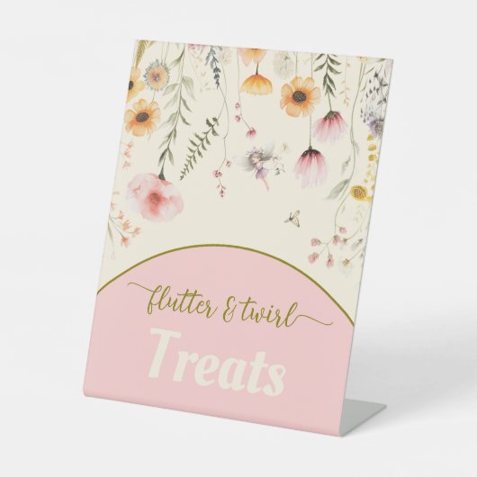 Fantasy Wildblume Fee Leckereien Pedestal Zeichen Sockelschild (Vorderseite)