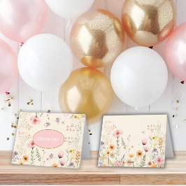 Fantasy Wildblume Flattern und wirbelnde Feen Dankeskarte