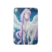 Fantasy Winged Unicorn mit rosa Haar Badematte (Vorderseite Vertikal)