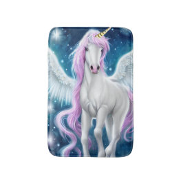 Fantasy Winged Unicorn mit rosa Haar Badematte