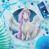 Fantasy Winged Unicorn mit rosa Haar Pappteller (Party)