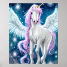 Fantasy Winged Unicorn mit rosa Haar