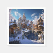 Fantasy Winter City Serviette (Vorderseite)