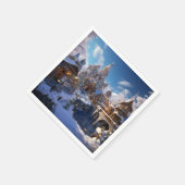 Fantasy Winter City Serviette (Ecke)