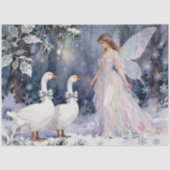 Fantasy-Winter-Fee-Geflügel-Wunderland TMF26 Seidenpapier (Vorderseite)