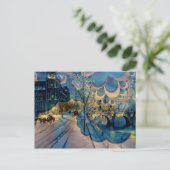 Fantasy Winter in Paris Postkarte (Stehend Vorderseite)