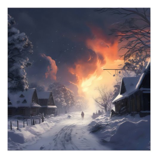 Fantasy Winter Landschaft Fotodruck (Vorne)