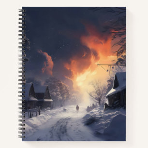 Fantasy Winter Landschaft Notizblock
