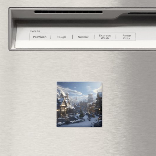 Fantasy Winter Town Magnet (In Situ (Geschirrspüler))