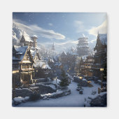 Fantasy Winter Town Magnet (Vorne)