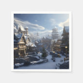 Fantasy Winter Town Serviette (Vorderseite)
