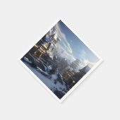 Fantasy Winter Town Serviette (Ecke)