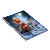 Fantasy Winter Warriorin Prinzessin und Wolf Notizblock (Rechte Seite)