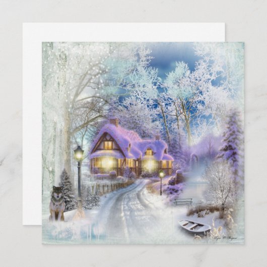 Fantasy Winter Weihnachten Hütte (Vorne/Hinten)