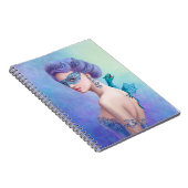 Fantasy Winter Woman mit blauer Drache Notizblock (Rechte Seite)