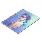 Fantasy Winter Woman mit blauer Drache Notizblock (Linke Seite)