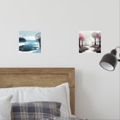 Fantasy Wispy Tree Bilder Rosa und Blau Bilderwand Sets (Schlafzimmer)