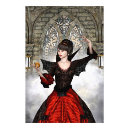 Fantasy Witch - Mittelalterliches Schloss Hallowee Fotodruck