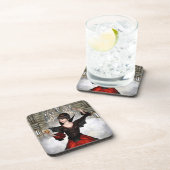 Fantasy Witch - Mittelalterliches Schloss Hallowee Getränkeuntersetzer (Rechte Seite)