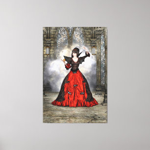 Fantasy Witch - Mittelalterliches Schloss Hallowee Leinwanddruck