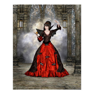 Fantasy Witch - Mittelalterliches Schloss Hallowee Poster