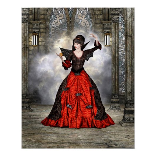 Fantasy Witch - Mittelalterliches Schloss Hallowee Poster (Vorderseite)
